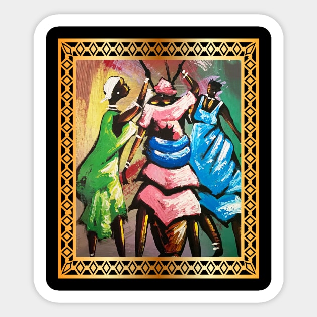 African Women, Afro African Artwork Sticker by logiamerch